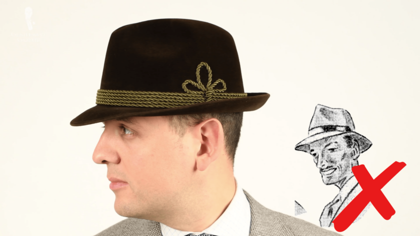 A snapped down hat for men with bigger noses